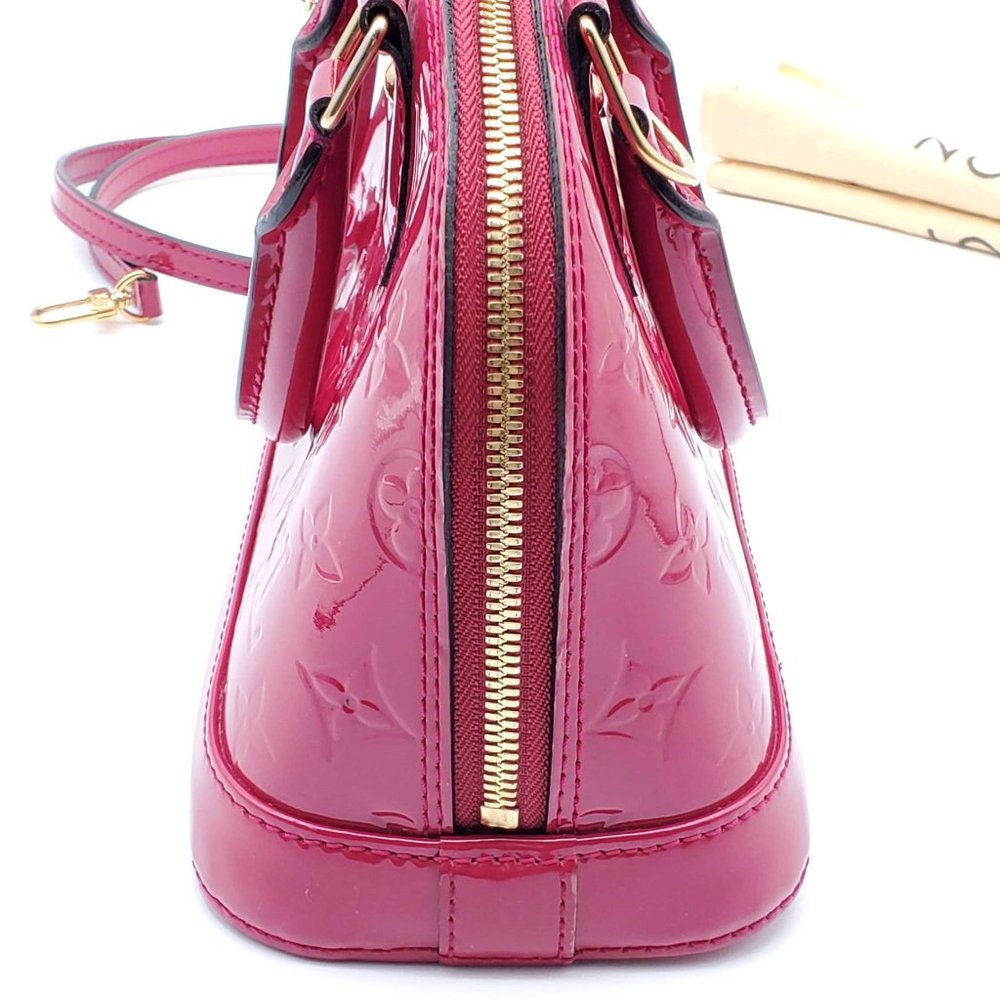 100% Authentic Louis Vuitton Alma BB Vernis Fuchsia Crossbody Bag - Picture 5 of 16